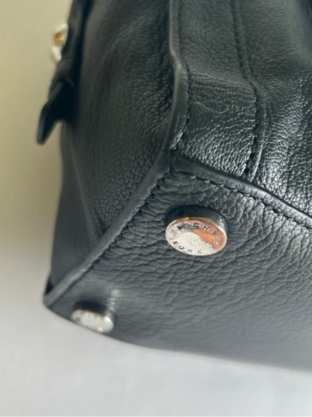 Michael Kors Black Genuine Leather Real Fur Tote - Picture 9 of 15